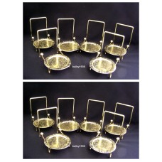 (12) Tea Cup & And Saucer Stand Display Etched Brass Tripar 23-2452 QUALITY ITEM   202258474641